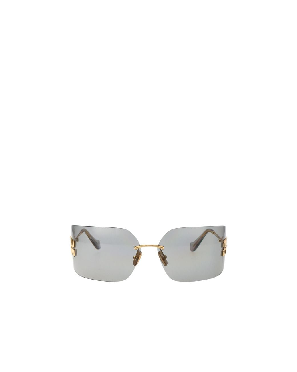 Miu Miu White Rimless Sunglasses