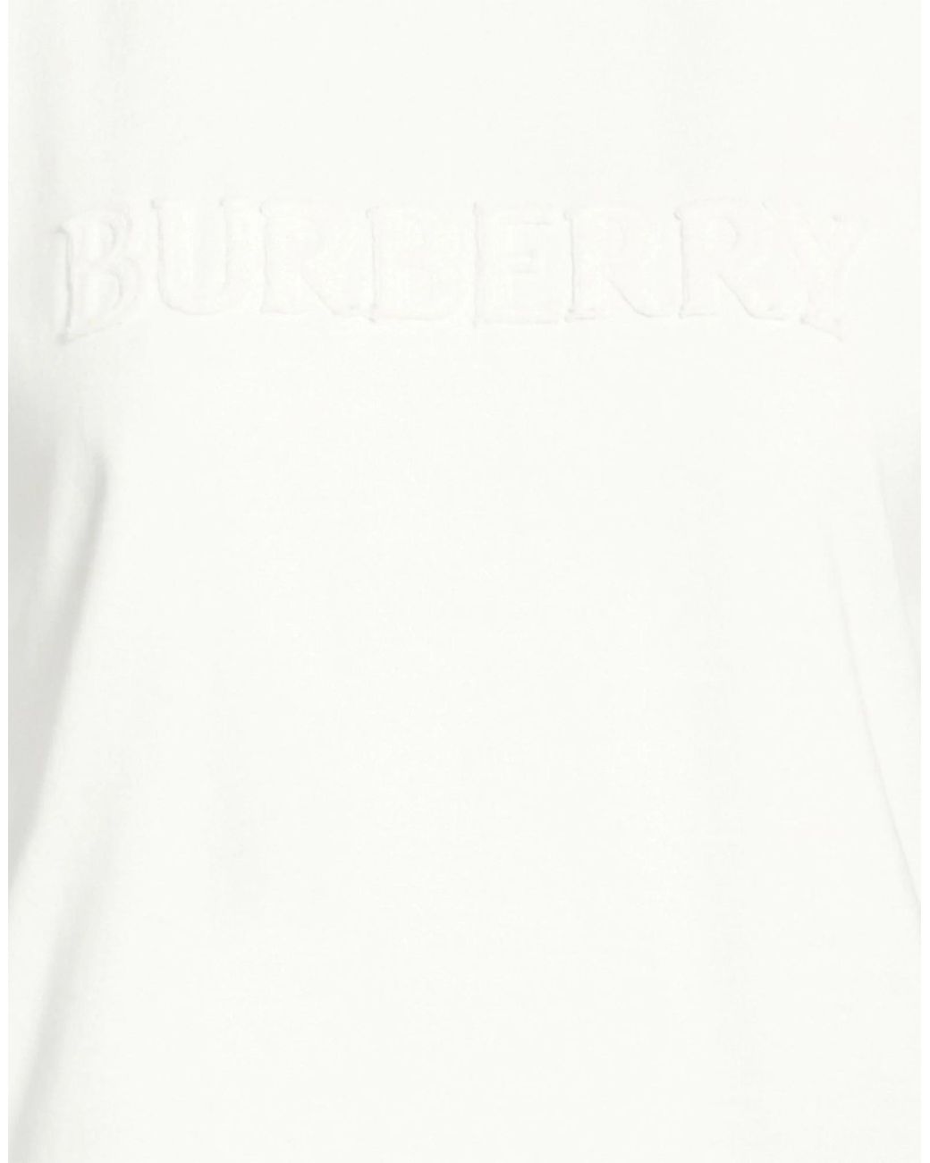 Burberry White Simple Solid-Color T-Shirt