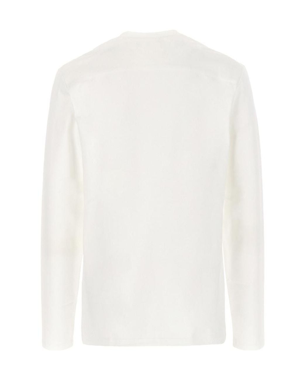 Jil Sander White Long-Sleeved Crewneck T-Shirt for men