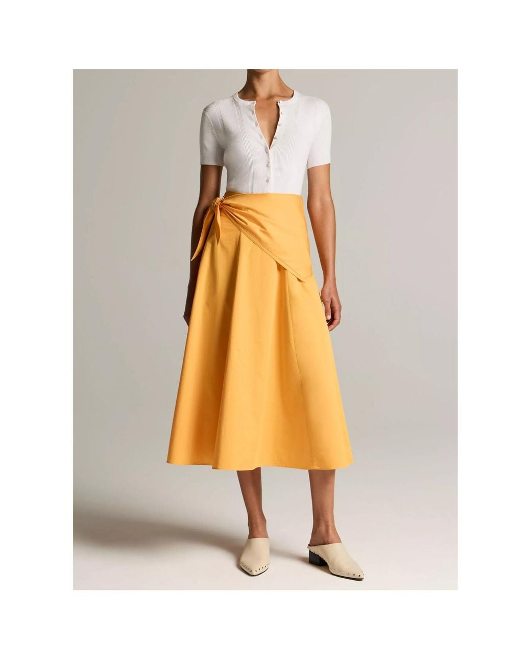 Vince Orange Short-Sleeve Knitted Cardigan