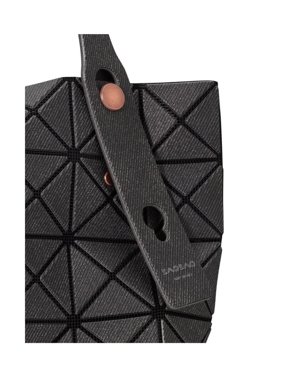 Issey Miyake Black Prism Denim Geometric Panelled Top Handle Bag