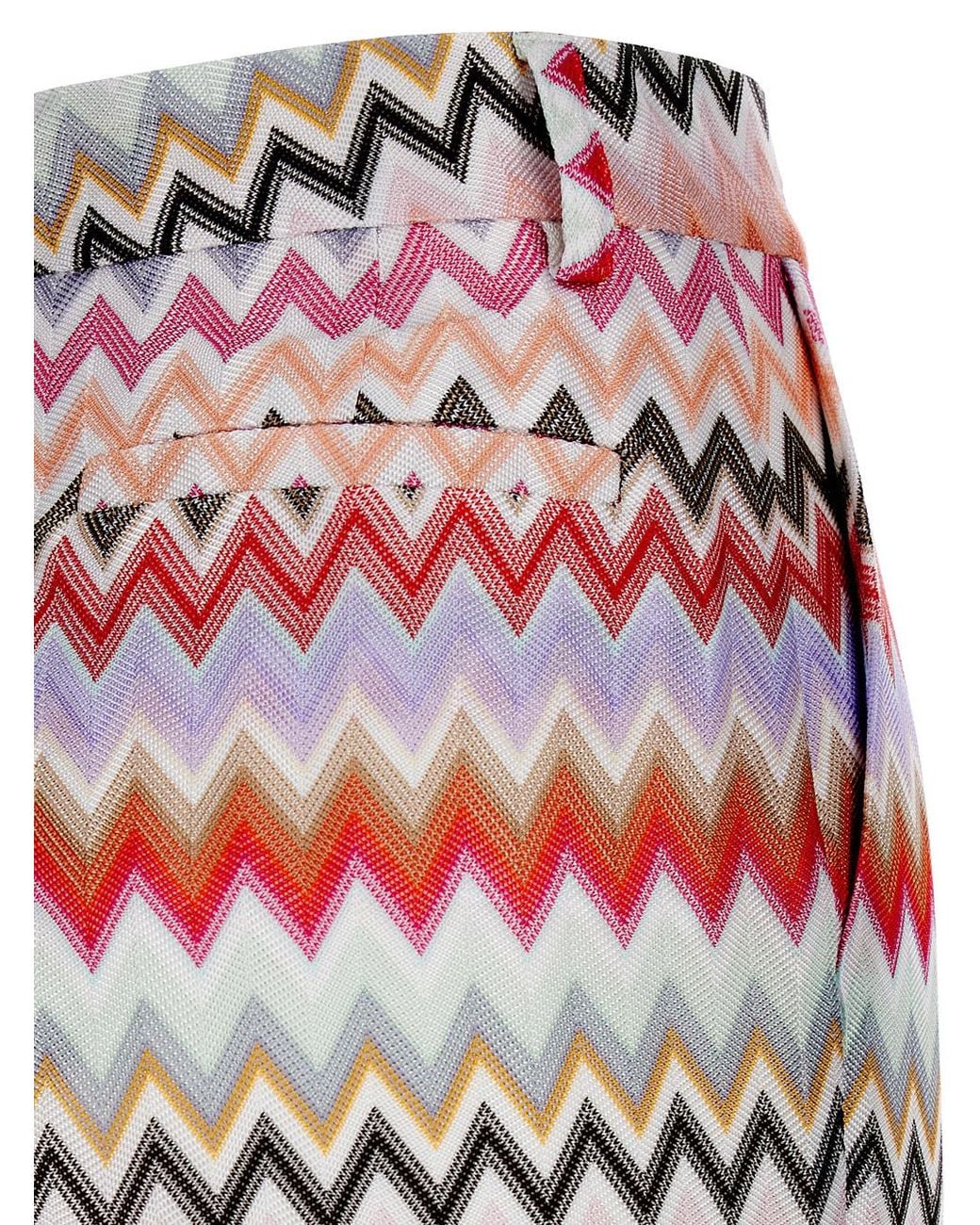 Missoni Gray Zigzag Straight-Leg Tailored Trousers