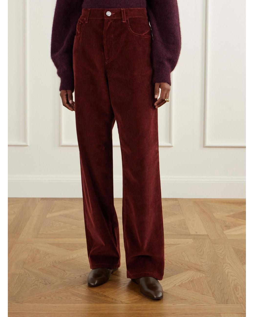 Rohe Red Corduroy Wide-Leg Pants