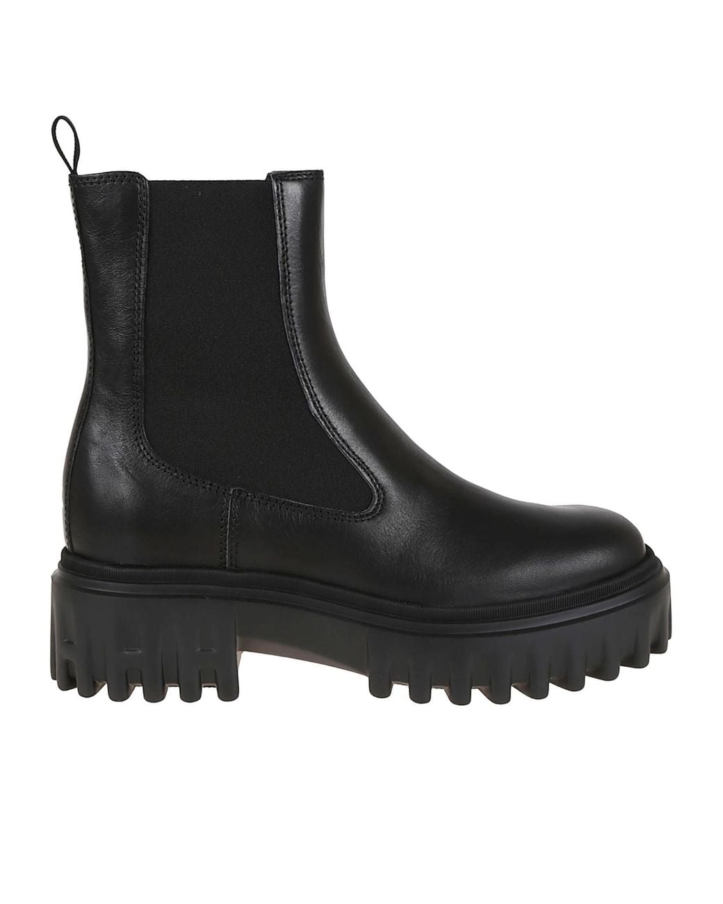 Hogan Black Slip-On Heeled Boots