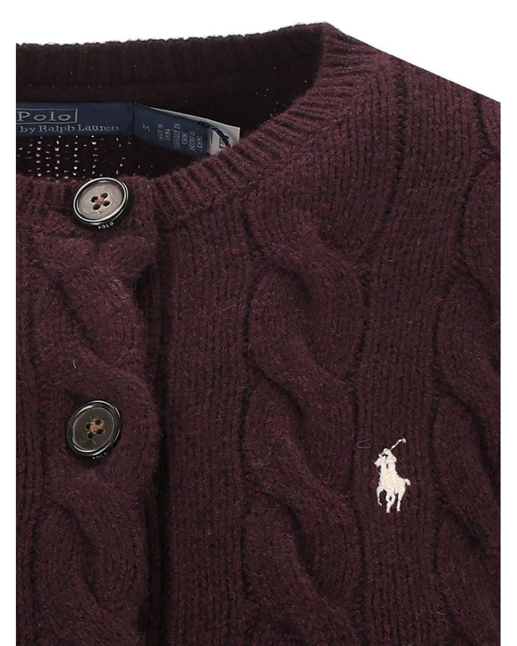 Polo Ralph Lauren Purple Cable-Knit Cardigan