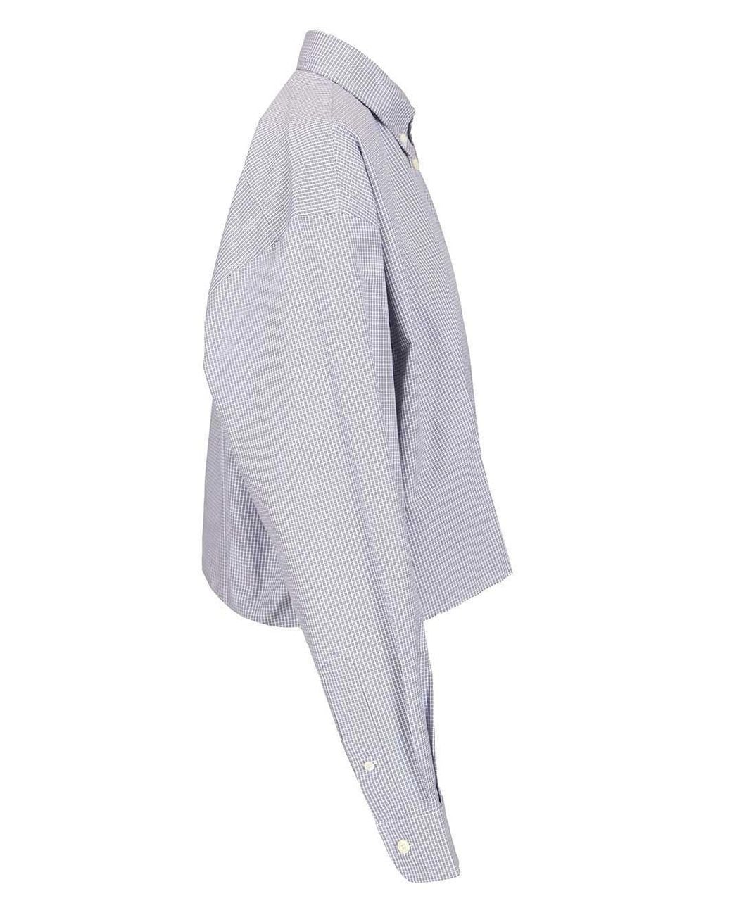 Miu Miu Gray Checked Poplin Cropped Shirt