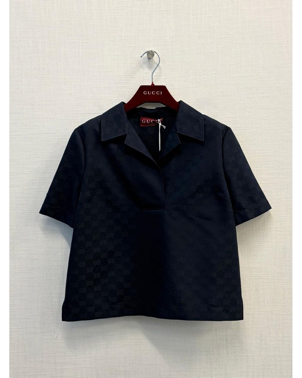 Gucci Blue Gg Short-Sleeved Polo Shirt