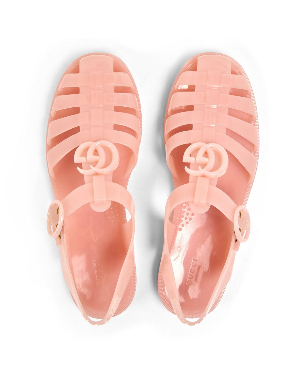 Gucci Pink Open-Toe Flat Sandals