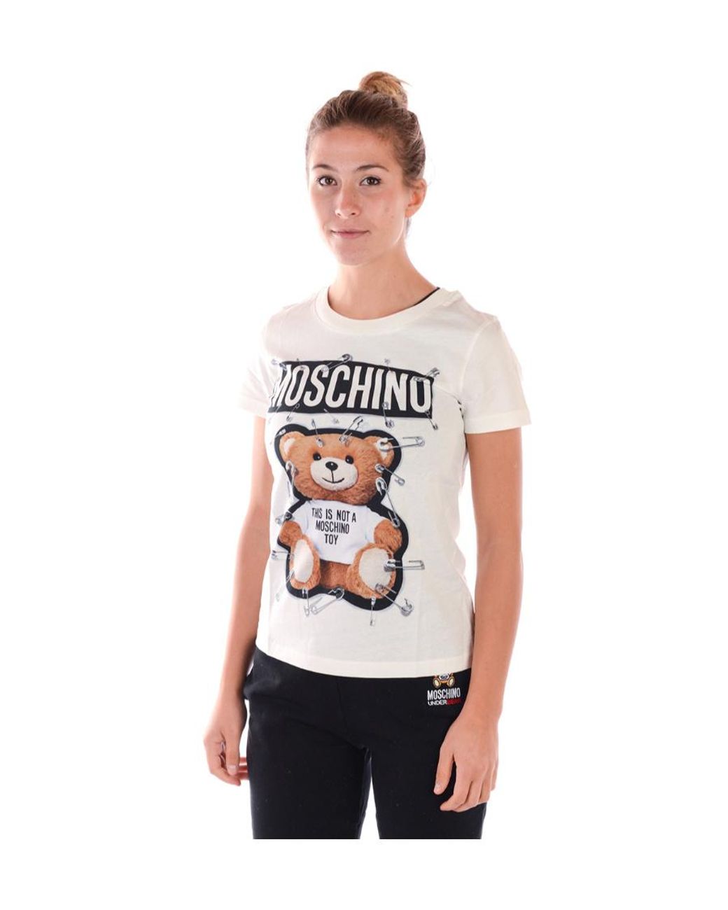Moschino White Pattern Printed T-Shirt
