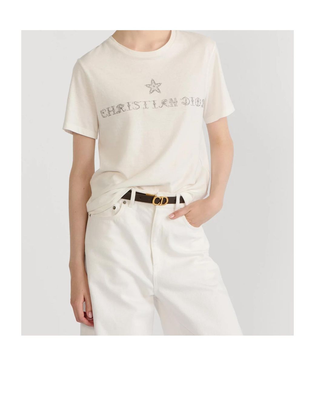 Dior White Reversible Saddle Belt