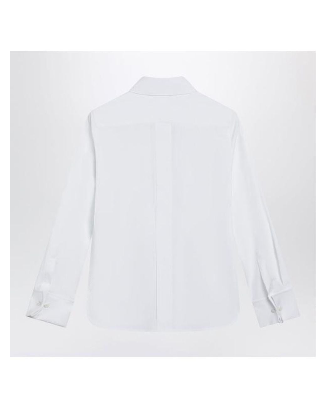 Max Mara White Curved Hem Poplin Shirt