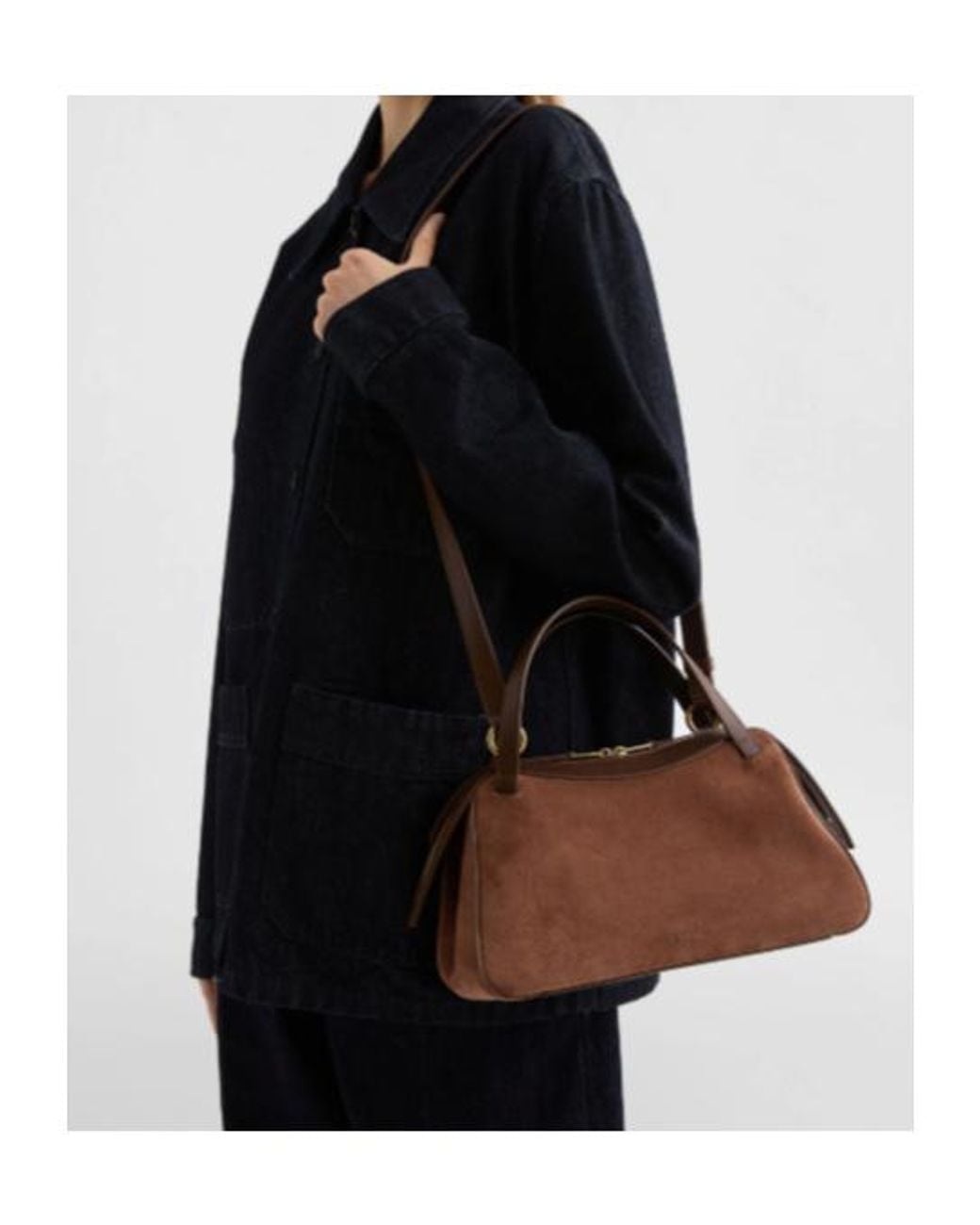 Jil Sander Brown Structured Tote Bag