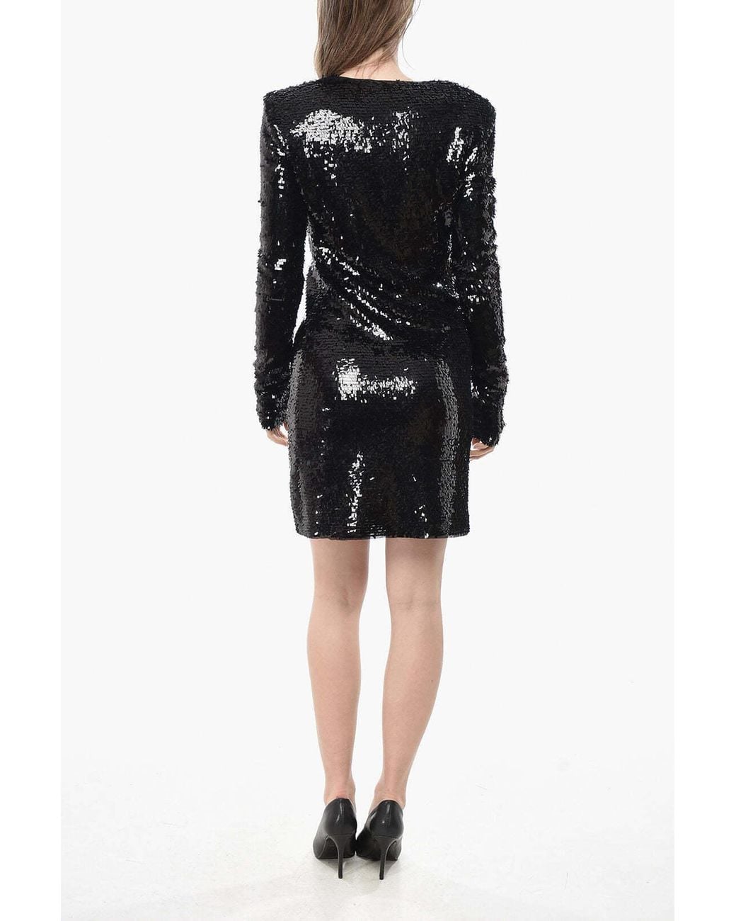 Max Mara Black Pineta V-Neck Dress