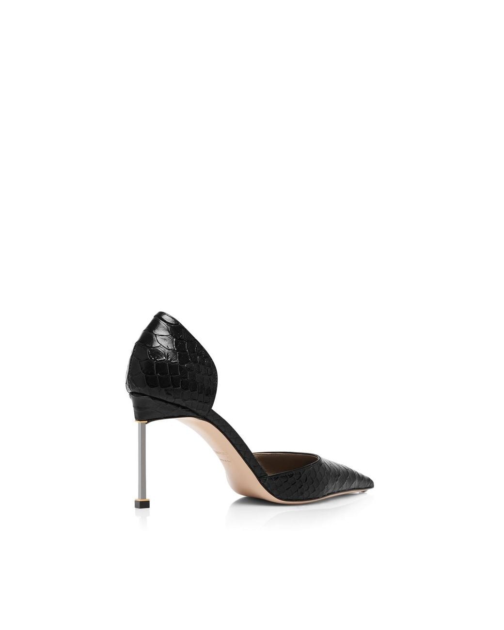 Tom Ford Black Semi Shiny Printed Python Spire D'Orsay Pump