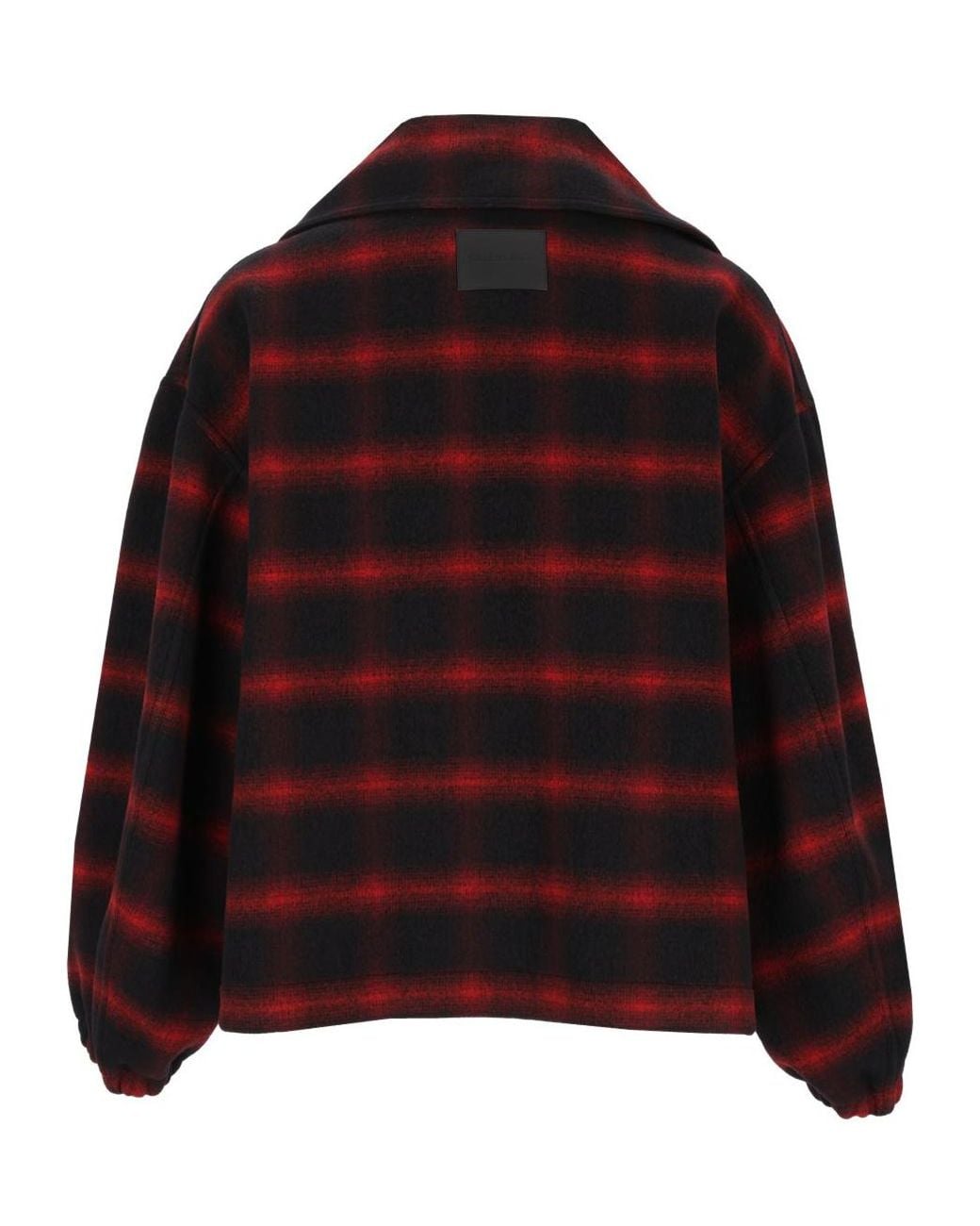 Balenciaga Red Half Zip Checked Oversized Jacket for men
