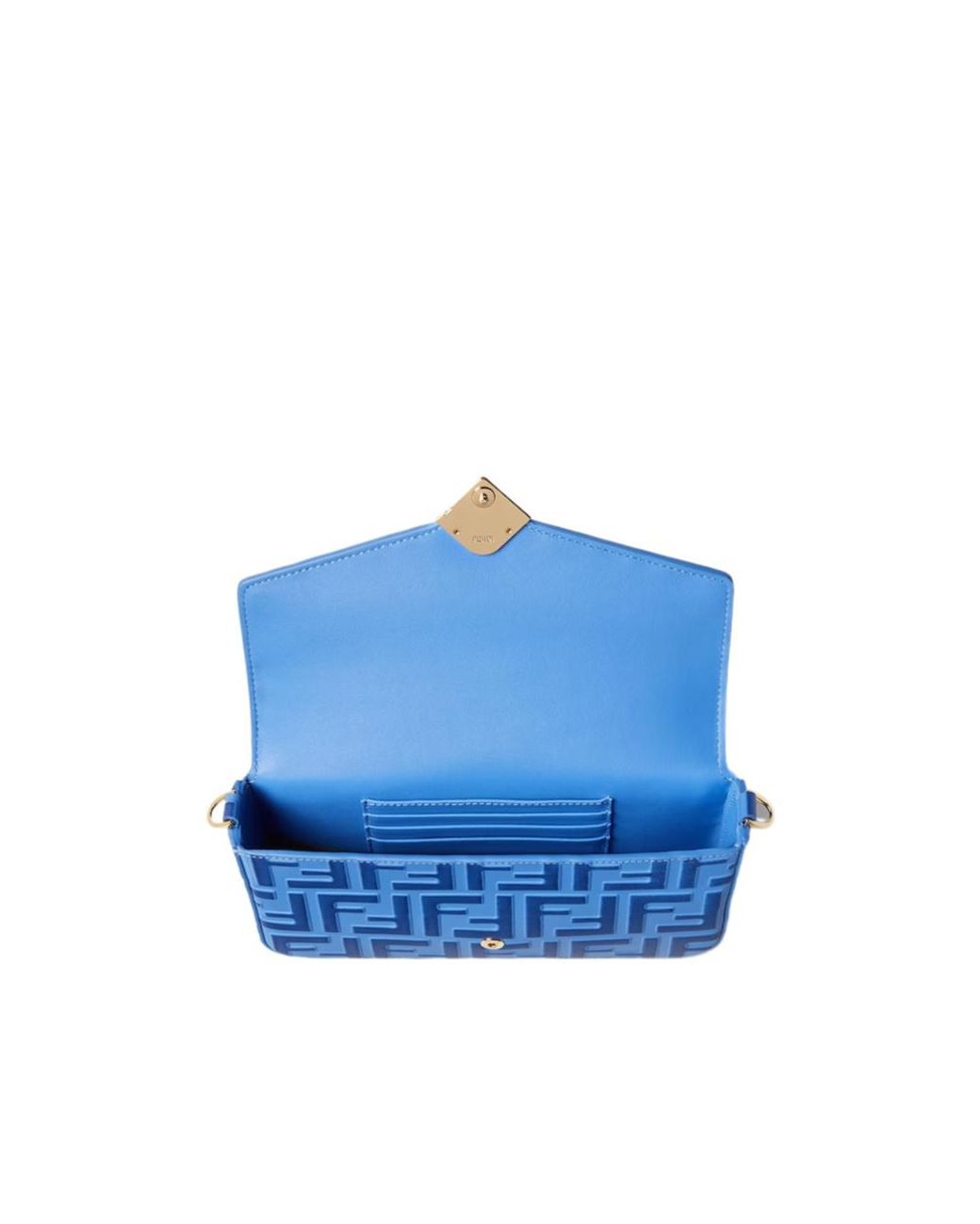 Fendi Blue Ff Diamonds Chain Wallet