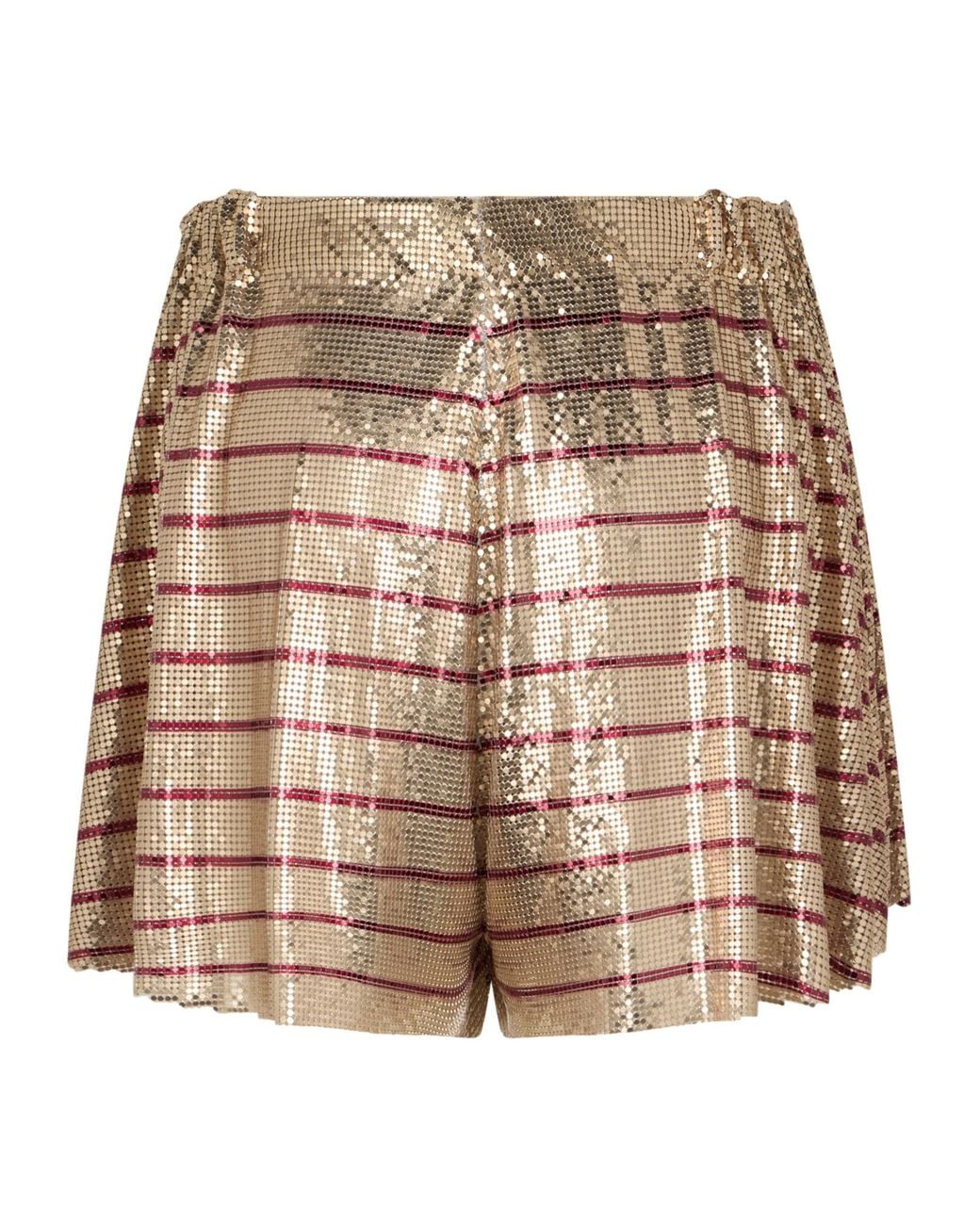 Rabanne Natural Rabanne Striped Metal Mesh Skirt