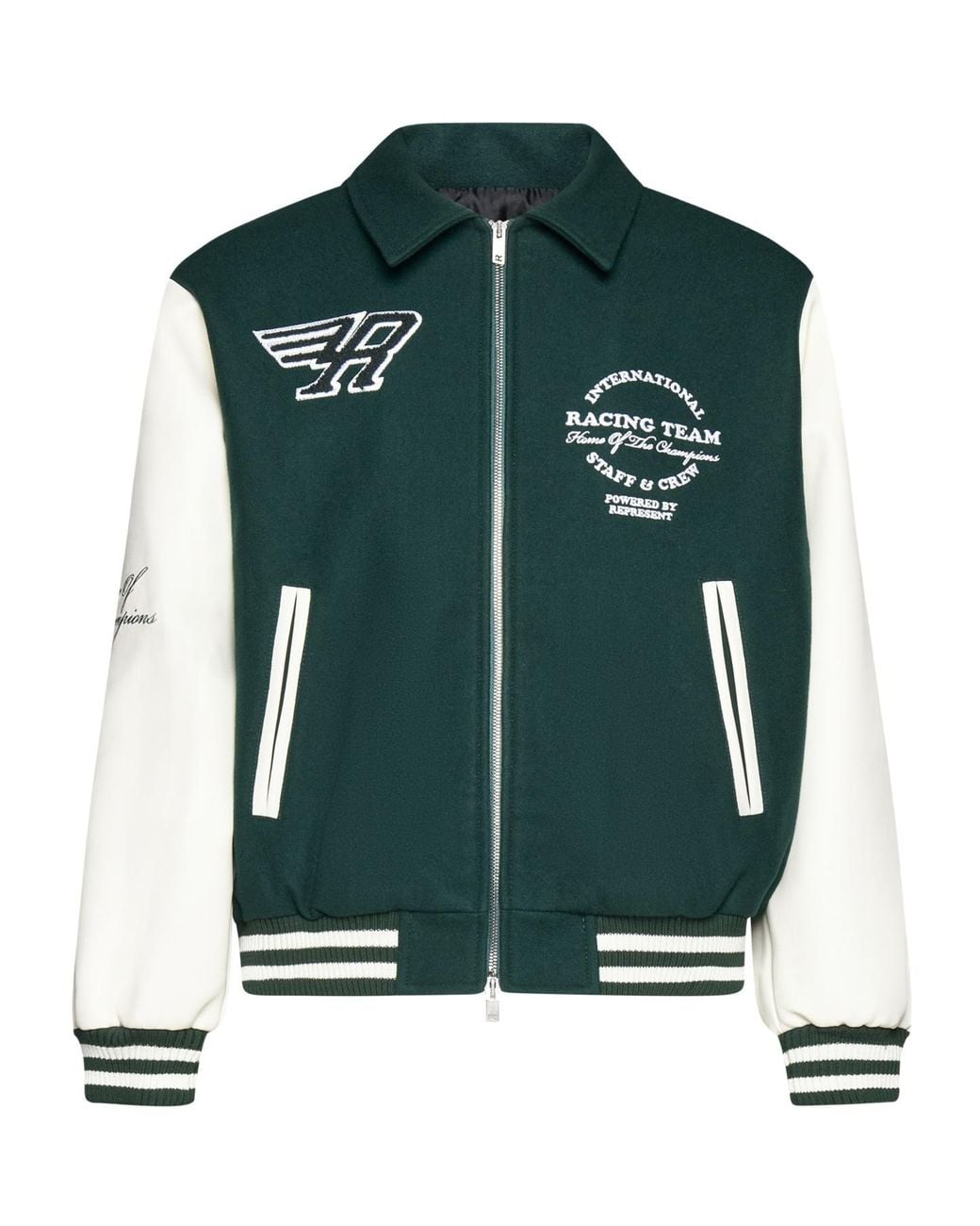 Represent Green Panelled Bomber Jacket for men