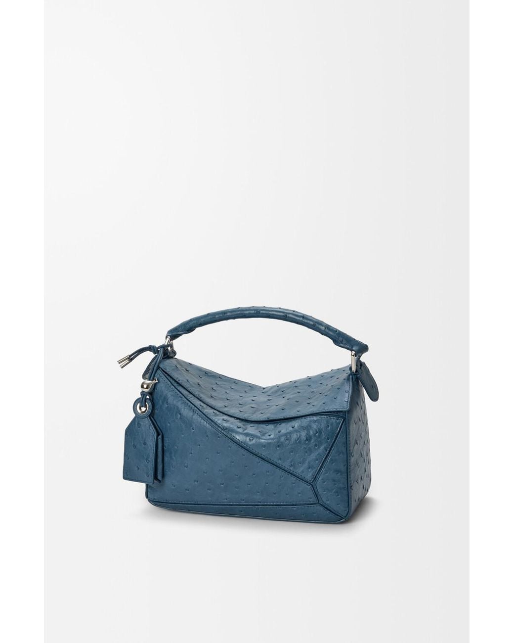 Loewe Blue Petit Sac Featherlight Puzzle En Cuir D'Autruche