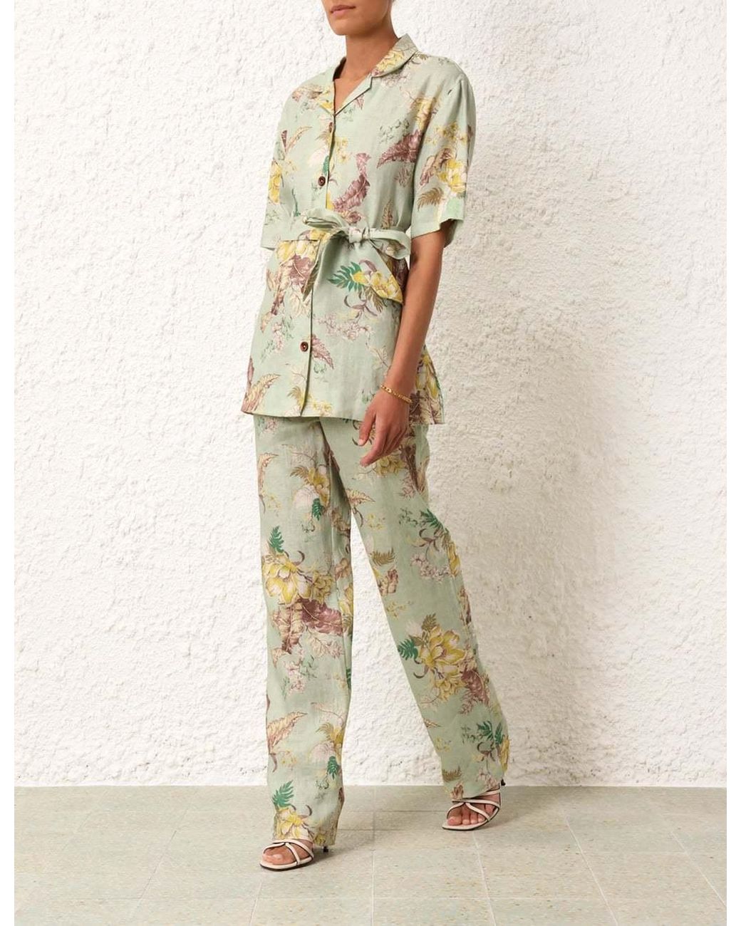 Zimmermann White Flower Straight Pants