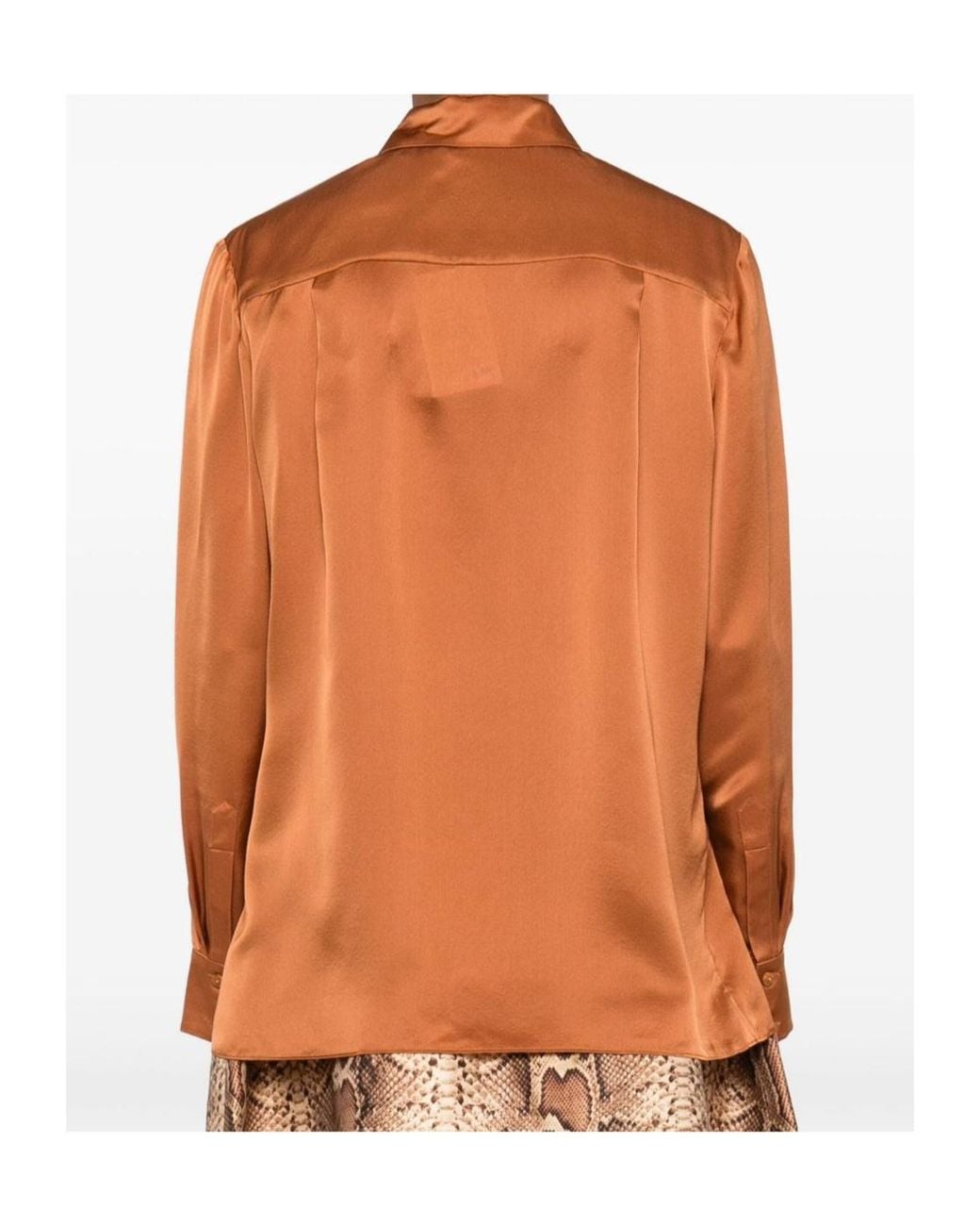 Zimmermann Orange Hypnotic Satin Shirt