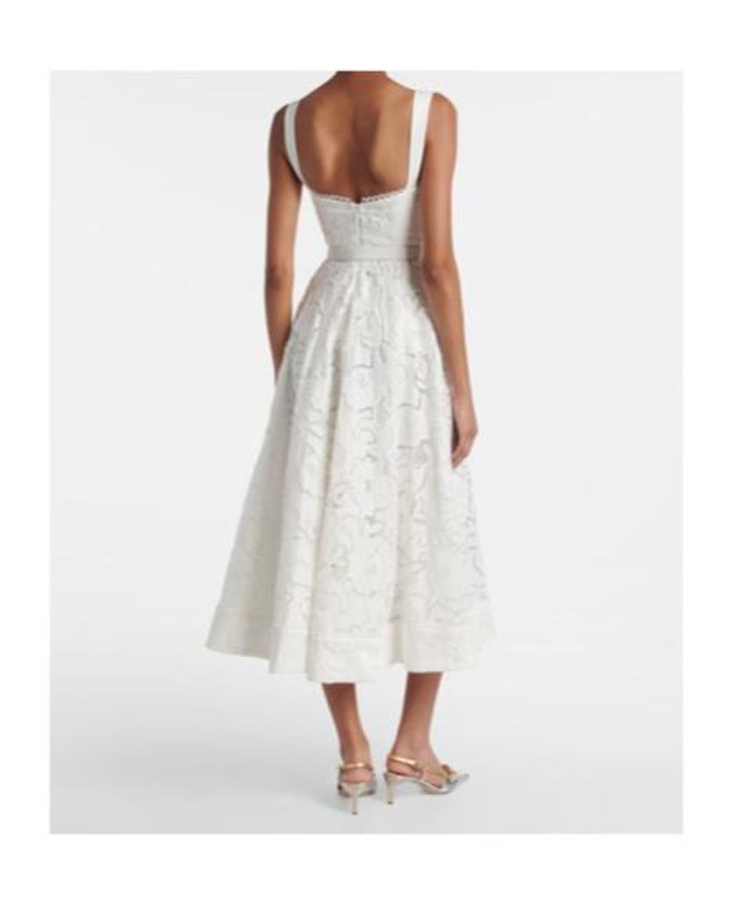 Rebecca Vallance White Ginger Floral Lace Midi Dress