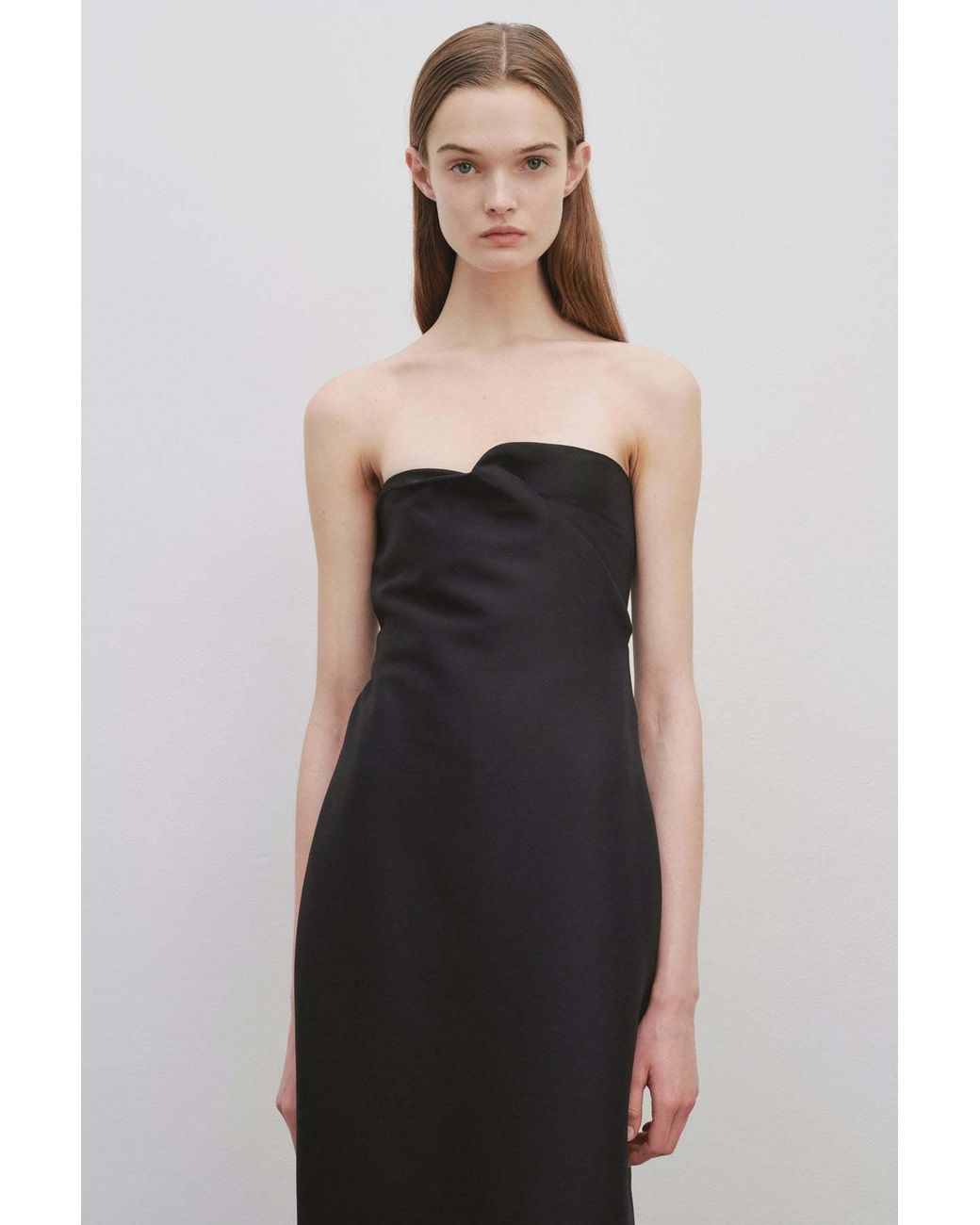 The Row Black Bardon Strapless Dress
