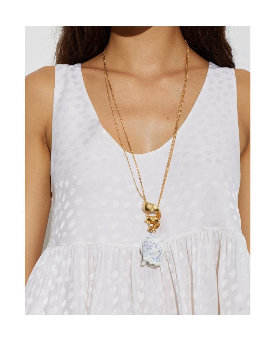 Chloé White Chloé Bloomcraft Pendant Necklace