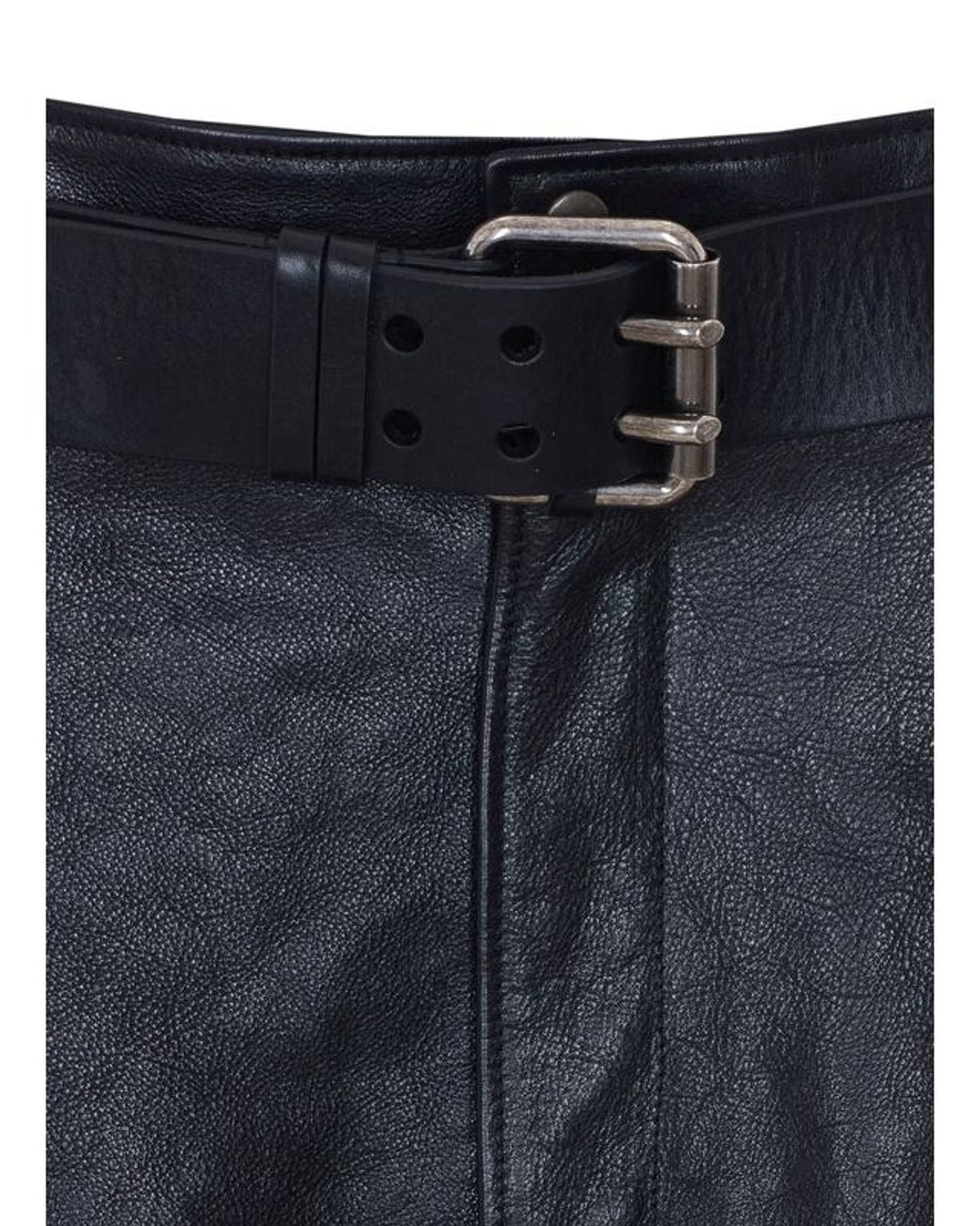 Saint Laurent Black Belted Pencil Skirt