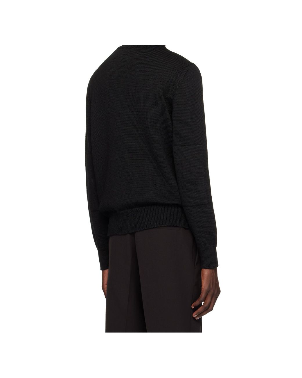 Jil Sander Black Button-Shoulder Mock-Neck Sweater for men