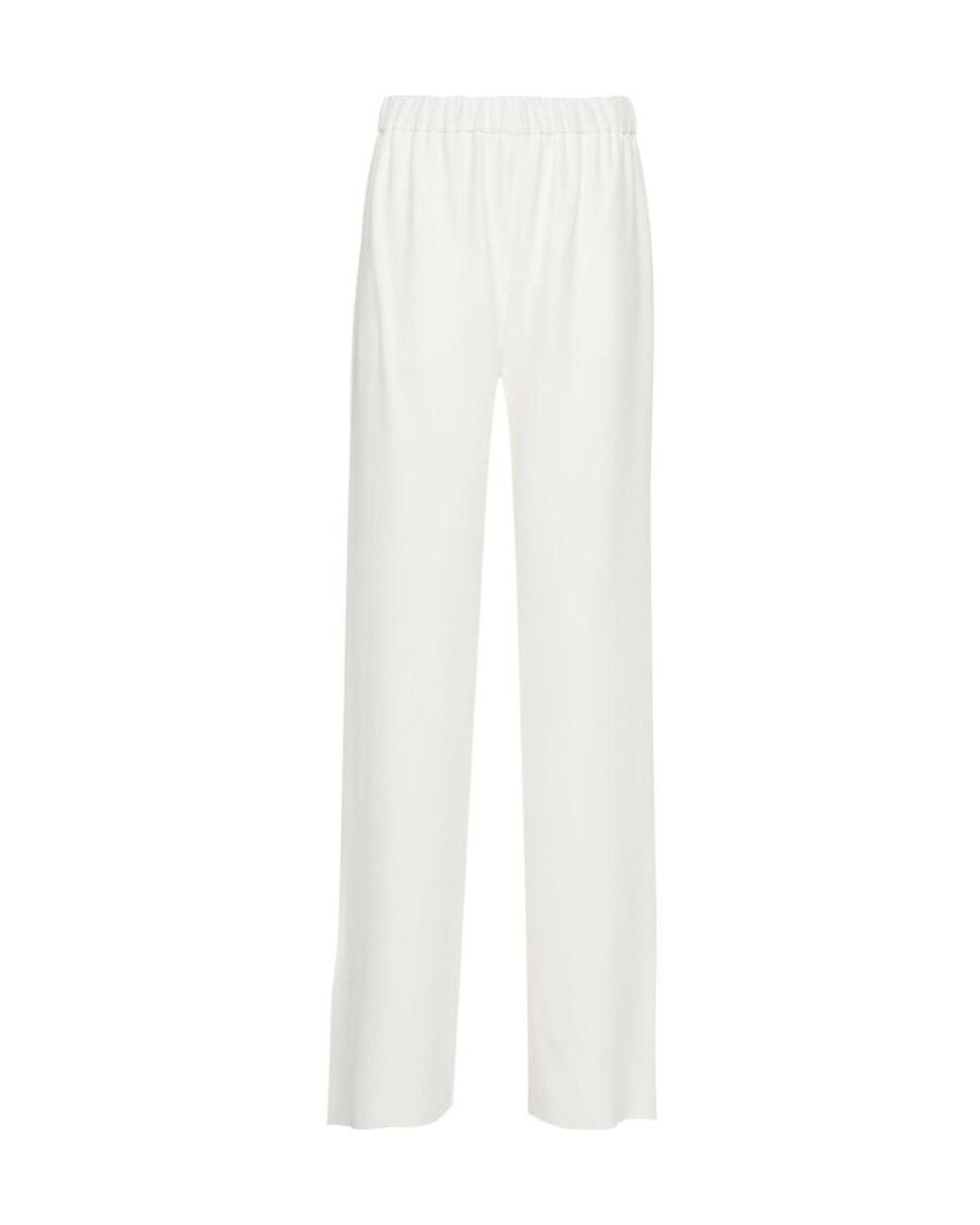 Valentino White High Waist Wide Leg Trousers