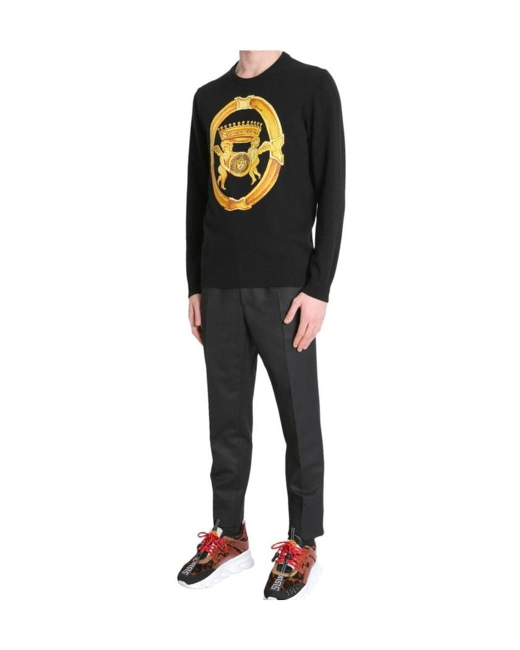 Versace Black Crew Neck Sweatshirt for men