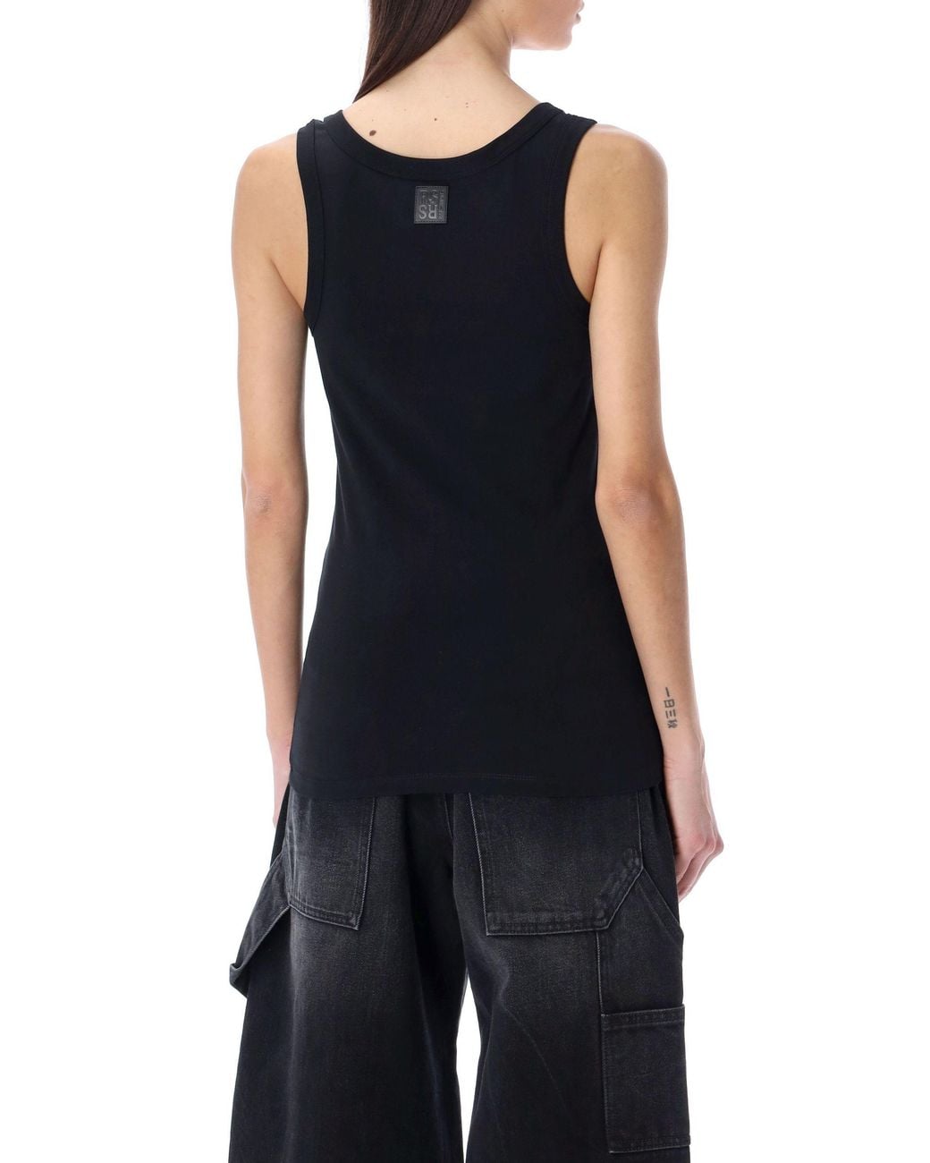 Raf Simons Black Logo Printed Tank Top