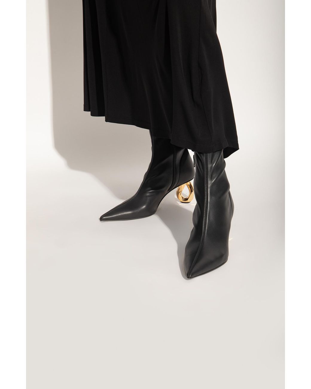 J.W. Anderson Black Jw Anderson Pointed-Toe Heeled Ankle Boots