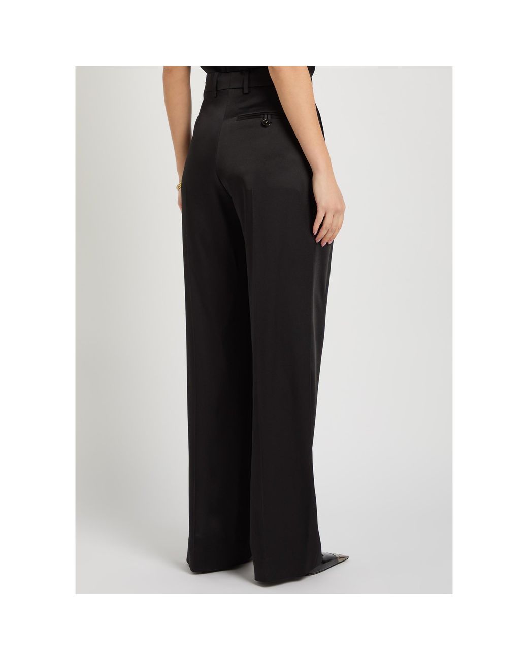 Stella McCartney Black Striped Satin Tailored Pants