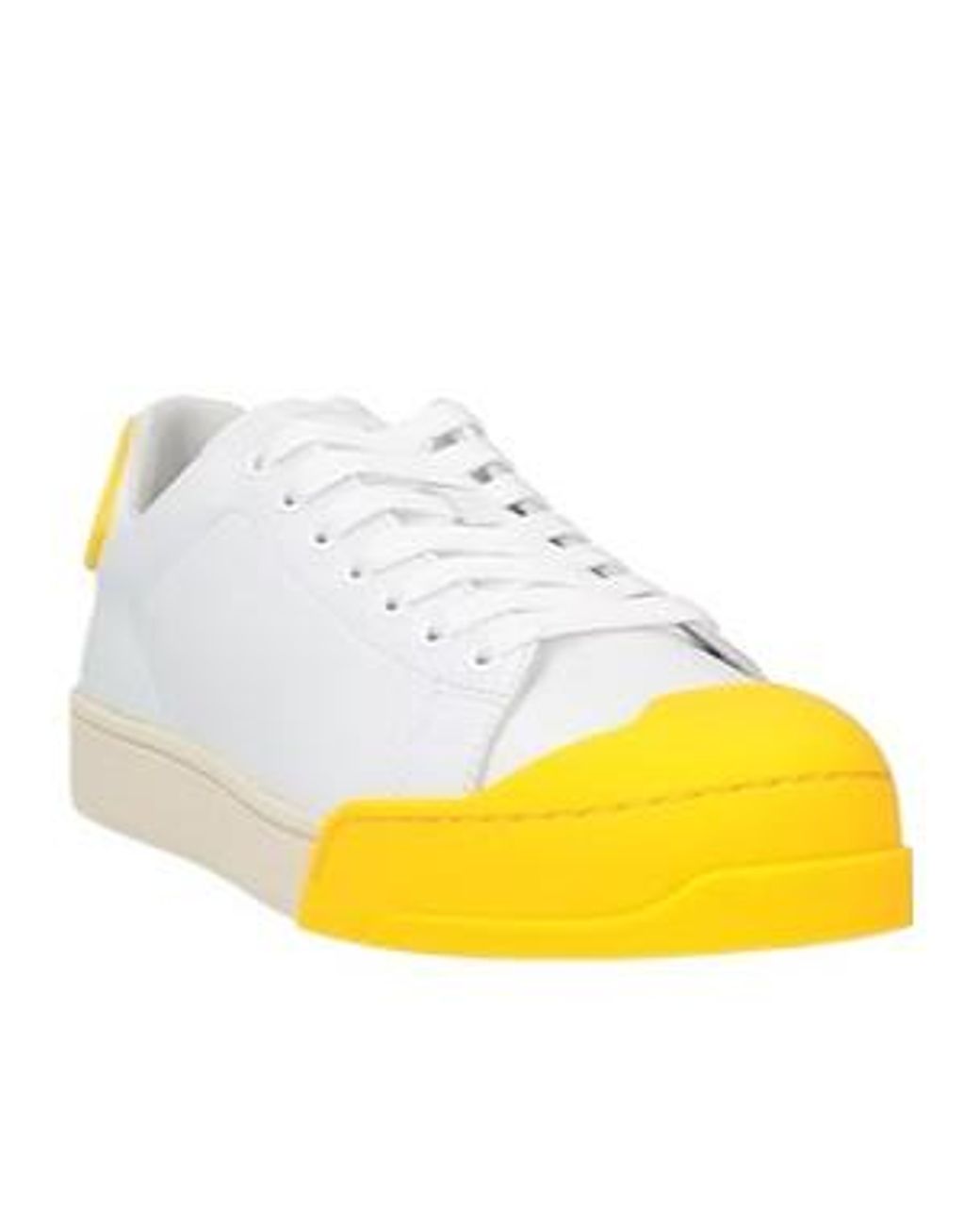 Marni Yellow Color-Block Leather Trainers