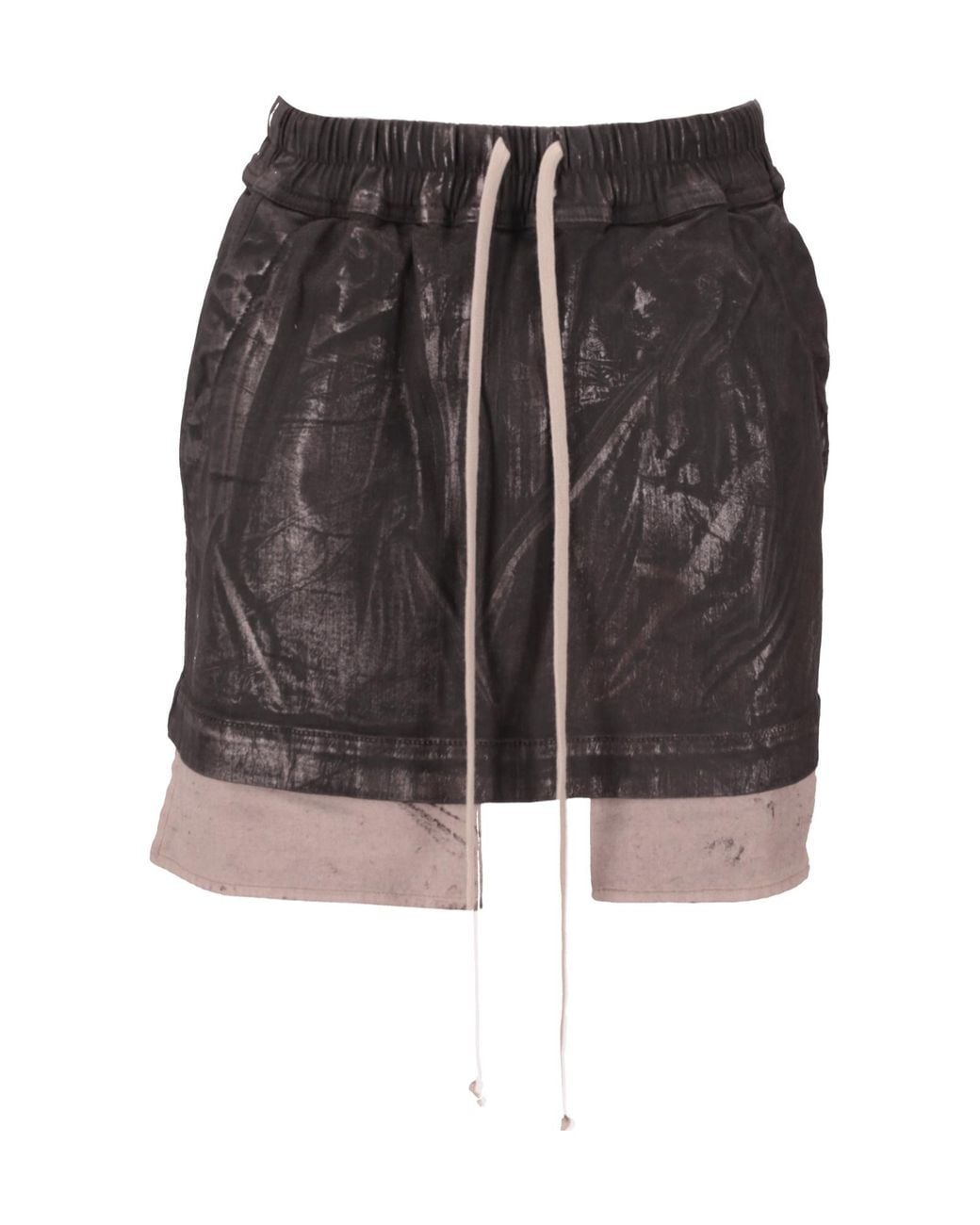 Rick Owens Black Fog Drawstring Mini Skirt