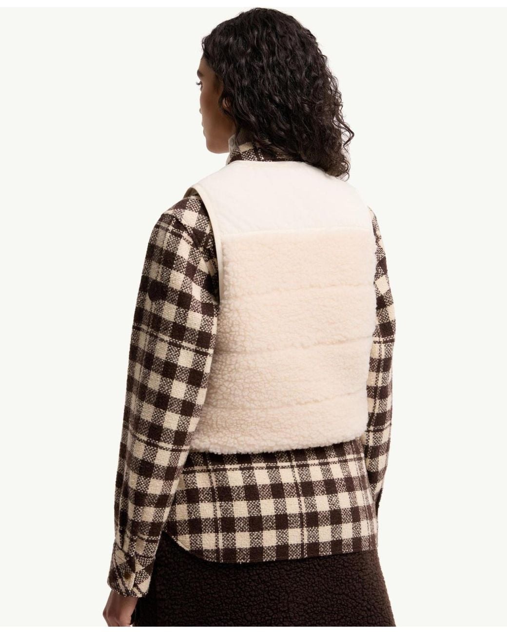 Moncler Natural Fluffy Teddy Padded Vest