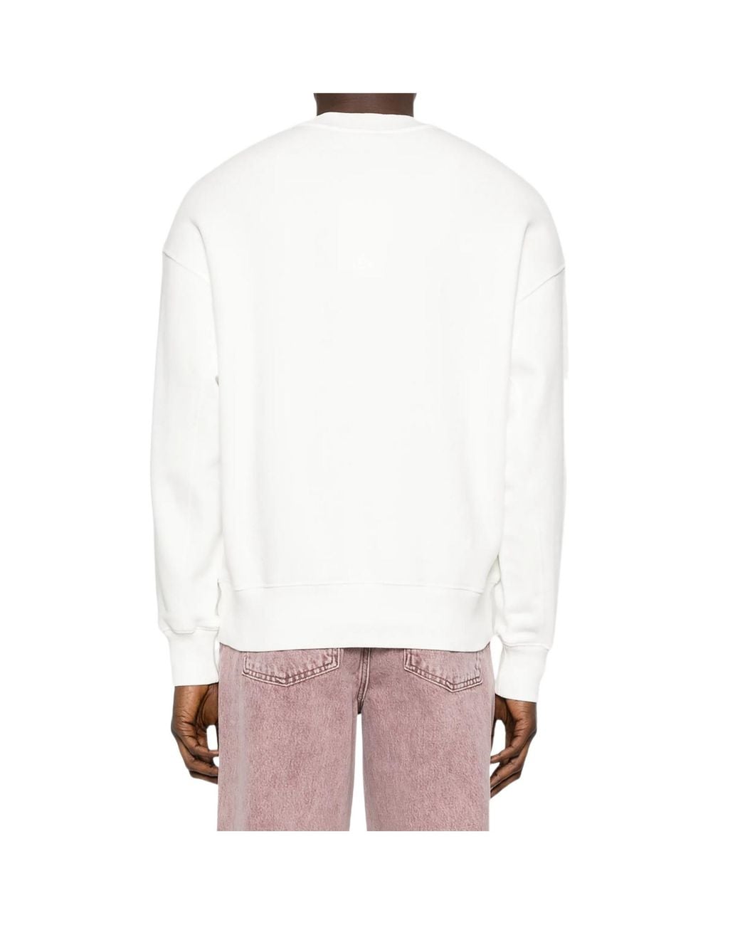 Autry White Logo Embroidered Crewneck Sweatshirt for men