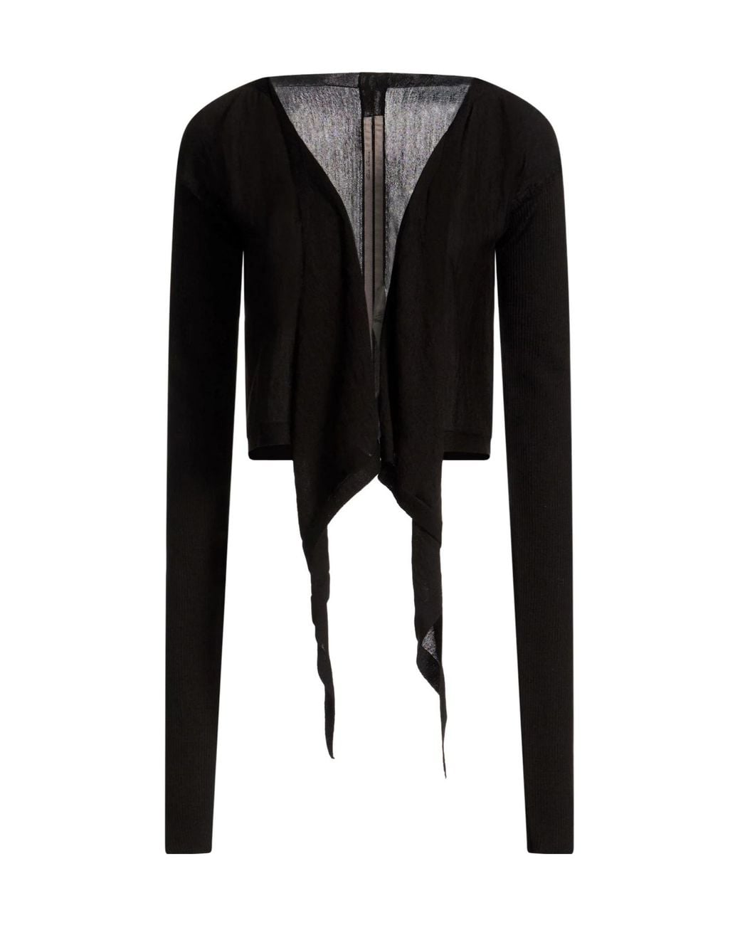 Rick Owens Black Solid-Color Wool Knit Sweater