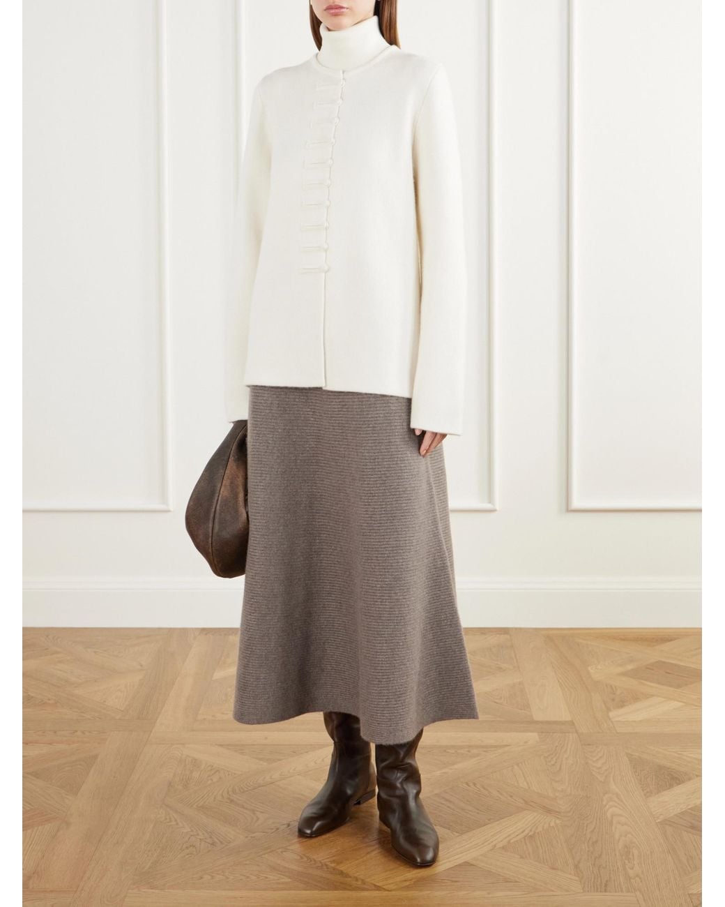 Lisa Yang White Cashmere Knitted Jacket