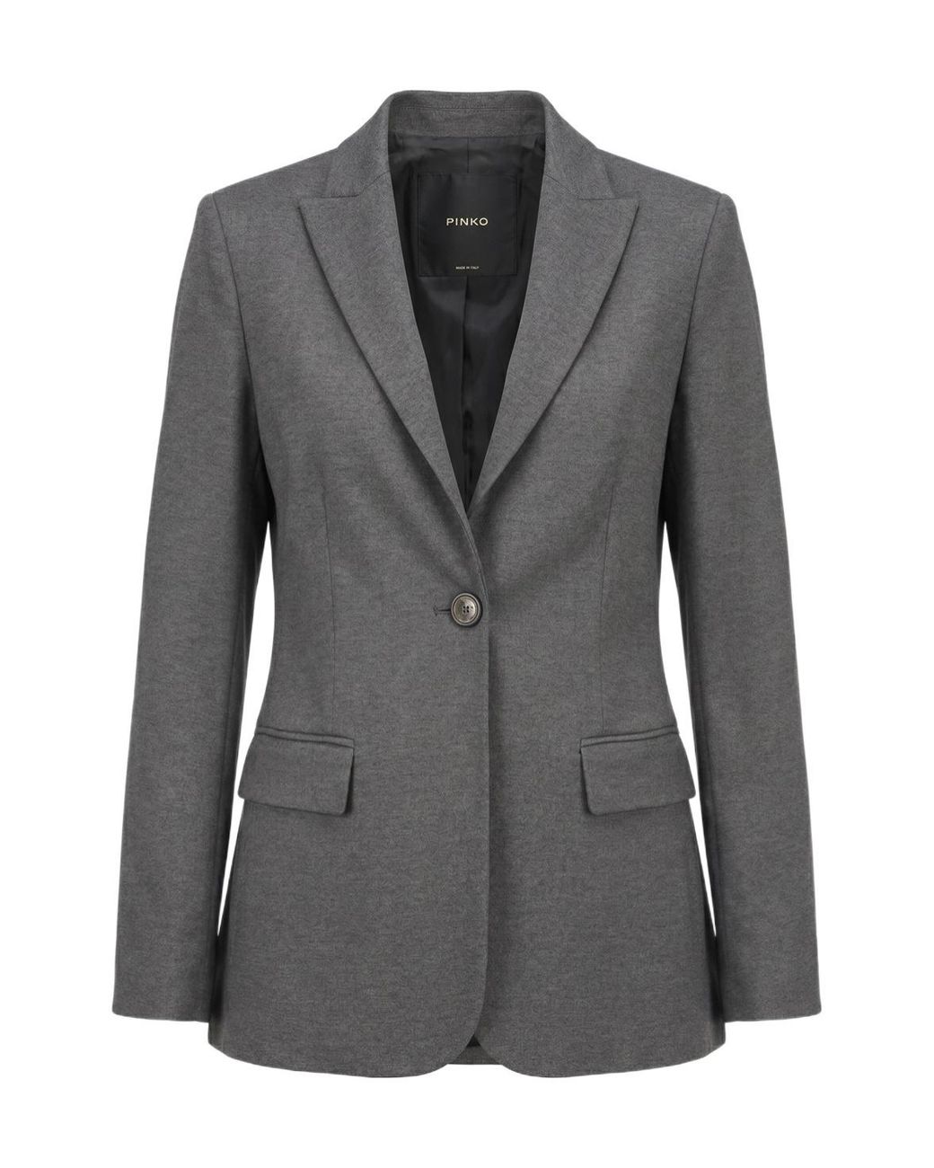 Pinko Gray Peak-Lapel Single-Breasted Blazer