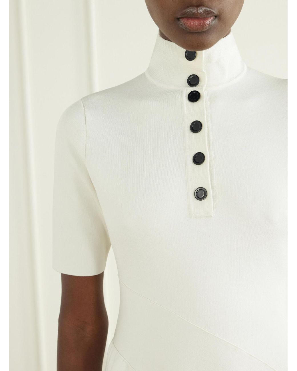 Proenza Schouler White Mathilde Ribbed Stretch-Jersey Midi Dress