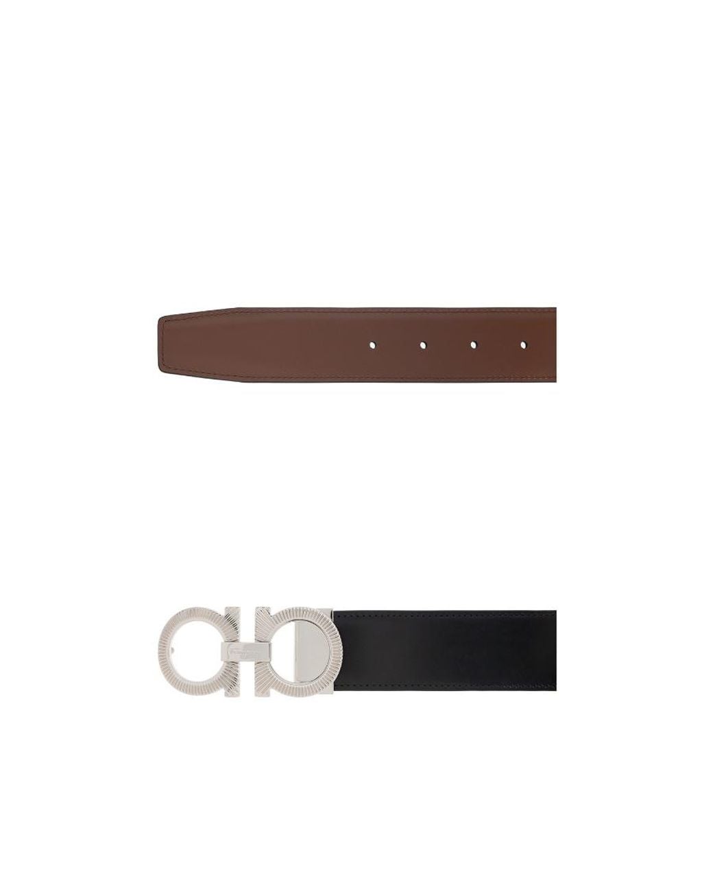 Ferragamo White Logo-Plaque Leather Belt for men
