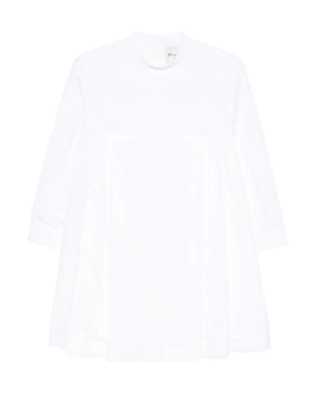 Miu Miu White Long-Sleeved Dress