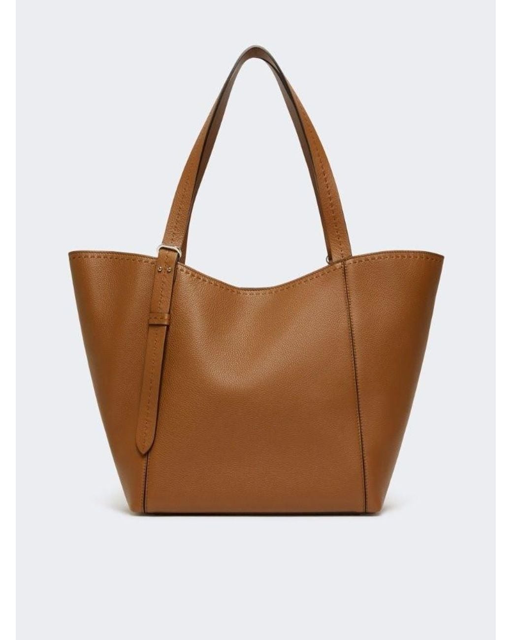Max Mara Brown Large Leather Tote Bag