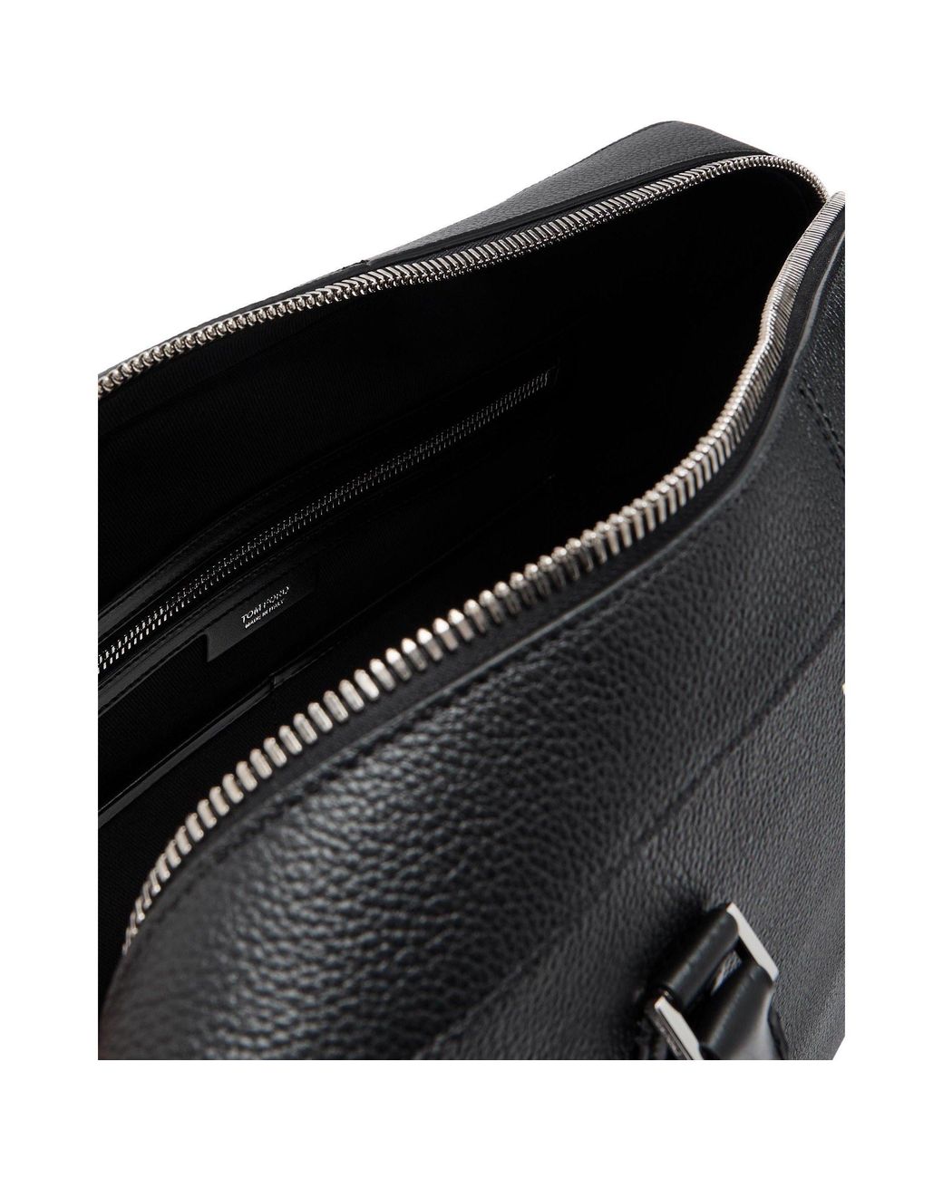 Tom Ford Black Grain Leather Briefcase for men