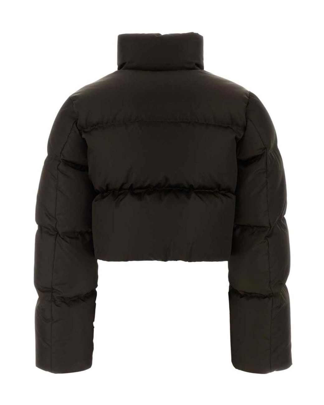 Prada Black Re-Nylon Zipped Cropped Down Jacket