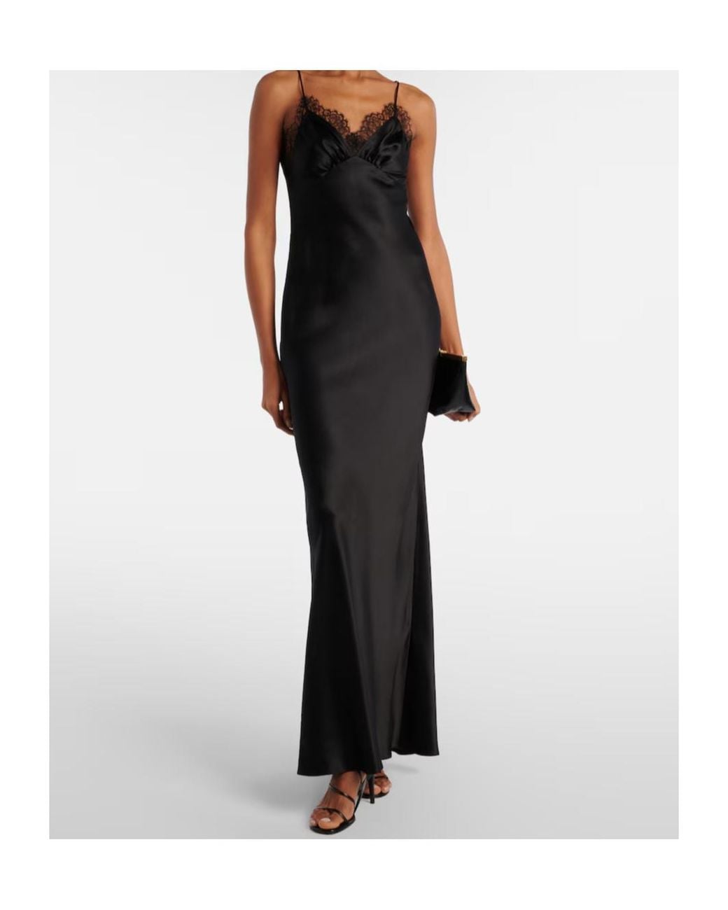Nili Lotan Black Sylas Spaghetti Strap Dress