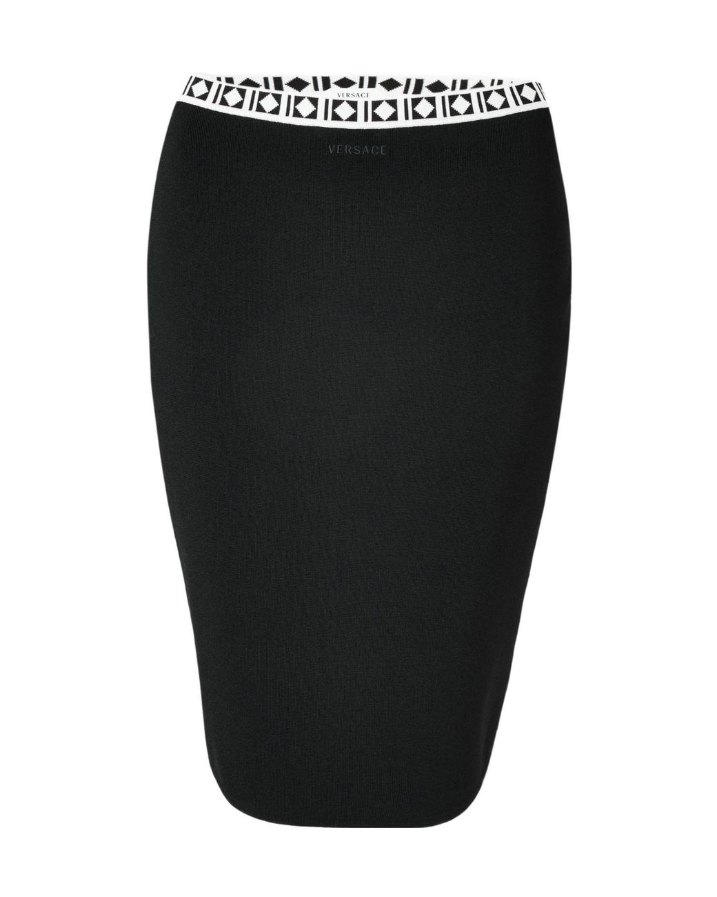 Versace Black Knit Midi Pencil Skirt
